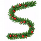 9 ft. Battery Operated Mixed Fir Artificial Garland with 50 Clear LED Lights