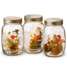 Assortment of 3 - 6.75 in. Holiday Accent Mason Jar Assortment with Lights
