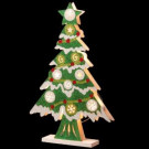 Pre-Lit 17 in. Wooden Christmas Tree