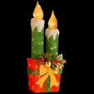 Pre-Lit 30 in. Sisal Candle and Gift Box Decoration