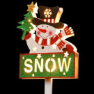 Pre-Lit 35 in. Snowman with SNOW Sign