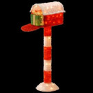 Pre-Lit 48 in. Tinsel Mailbox with Gift