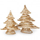 Rattan Christmas Tree Set - Height 16 in and 20 in.