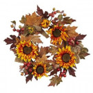 24 in. Artificial Sunflower and Berry Wreath