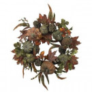 24 in. Artificial Wreath with Pumpkins, Gourds, and Pinecones