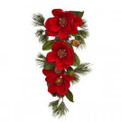 26 in. Red Magnolia and Pine Tear Drop