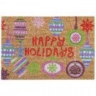 Happy Holidays Bright Ornaments 16 in. x 24 in. SuperScraper Vinyl/Coir Door Mat