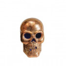 14 in. LED Copper Metallic Day of the Dead Skull