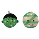 14 in. LED Mummy and Frankenstein Halloween Decoration (Set of 2)