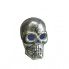 14 in. LED Silver Metallic Day of the Dead Skull