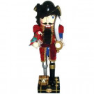14 in. Red Coat Peg-Leg Pirate Nutcracker with Parrot