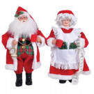 15 in. Mr. and Mrs. Claus with Coffee Mugs (Set of 2)