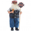 15 in. Sturgis Santa with Sign