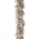 Snowy Bristle Pine 9 ft. Garland with Clear Lights