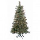 4.5 ft. Mixed Hard Needle Cashmere Pine Artificial Christmas Tree with 150 UL Clear Lights