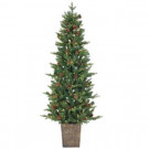 6 ft. Pre-Lit Natural Cut Georgia Pine Artificial Christmas Tree with Clear Lights in Pot