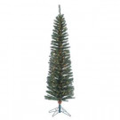 6.5 ft. Pre-Lit Narrow Pencil Fir Artificial Christmas Tree with Clear Lights