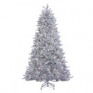 7.5 ft. Indoor Pre-Lit LED Silver Parkview Pine Artificial Christmas Tree with 600 UL Color Changing Lights