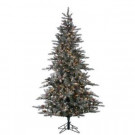7.5 ft. Pre-Lit Lightly Flocked McKinley Pine Artificial Christmas Tree with Clear Lights and Pinecones