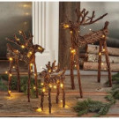 22 in., 16 in., 12 in., Woodland Vine Reindeer with LED Lights