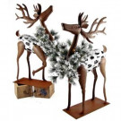 26 in. Christmas Reindeer with Christmas Wreath and LED Lights