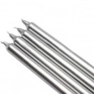 10 in. Metallic Silver Straight Taper Candles (Set of 12)