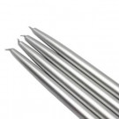 10 in. Metallic Silver Taper Candles (Set of 12)