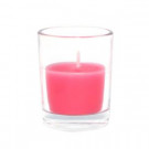 2 in. Hot Pink Round Glass Votive Candles (12-Box)