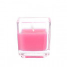 2 in. Hot Pink Square Glass Votive Candles (12-Box)
