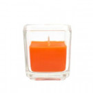 2 in. Orange Square Glass Votive Candles (12-Box)