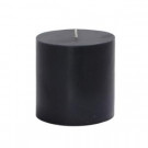 3 in. x 3 in. Black Pillar Candles Bulk (12-Case)