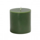 3 in. x 3 in. Hunter Green Pillar Candles Bulk (12-Case)