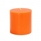 3 in. x 3 in. Orange Pillar Candles Bulk (12-Case)