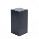 3 in. x 6 in. Black Square Pillar Candle Bulk (12-Box)