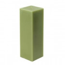 3 in. x 9 in. Sage Green Square Pillar Candle Bulk (12-Box)