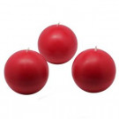 3 in. Red Ball Candles (6-Box)